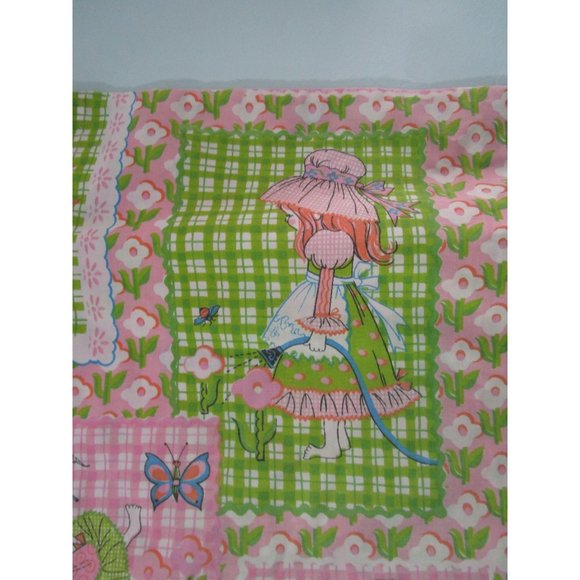 Katies Patchwork Girls Pillowcase Vintage 1970s Sears Girls Bedding Faded GUC - Picture 9 of 12
